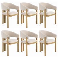 ESSZIMMERSTÜHLE 6er-Set Metall Holzoptik Leinen Natur - Naturfarben, Naturmaterialien (61.5/83/52.5cm) - FLIEKS