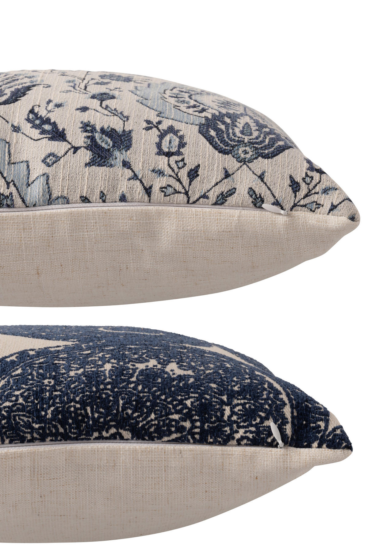 KISSEN BLUMENMUSTER VIERECKIG Blau - Blau, Textil (45/45cm) - J-Line