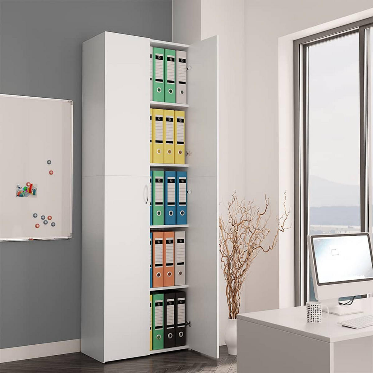 TV-SCHRANK Weiss 60/32/190 Cm Holzwerkstoff - Weiß, Holzwerkstoff (32/190/60cm) - vidaXL