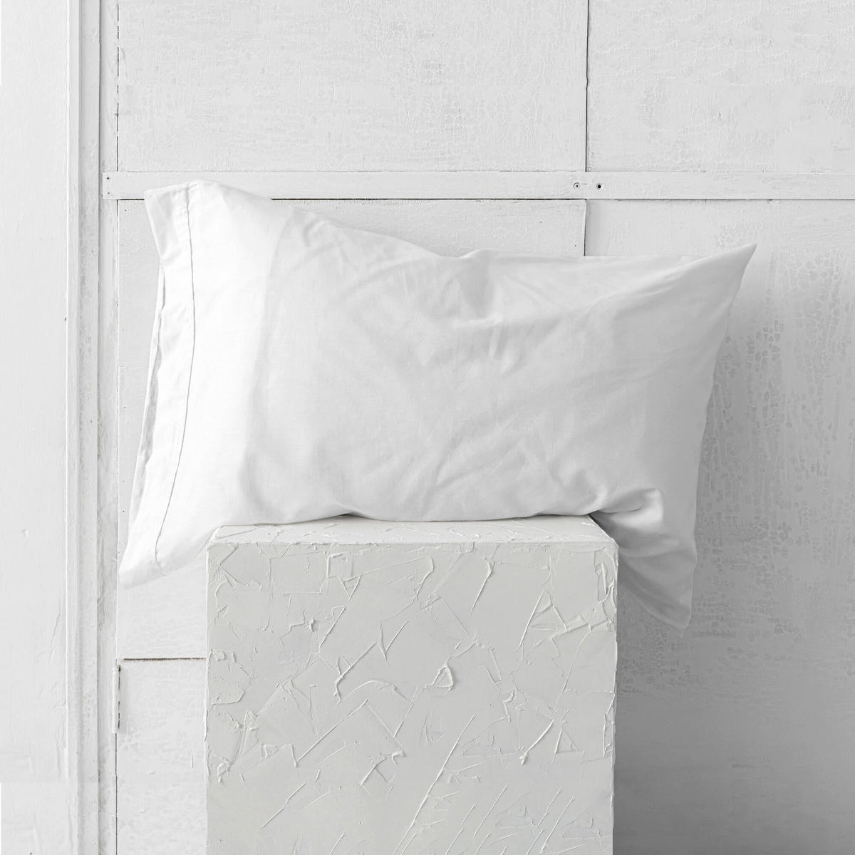 KISSENBEZUG basic 200 tc 60x60 cm (x2) weiss - Weiß, Textil (60/60cm) - Happy Friday