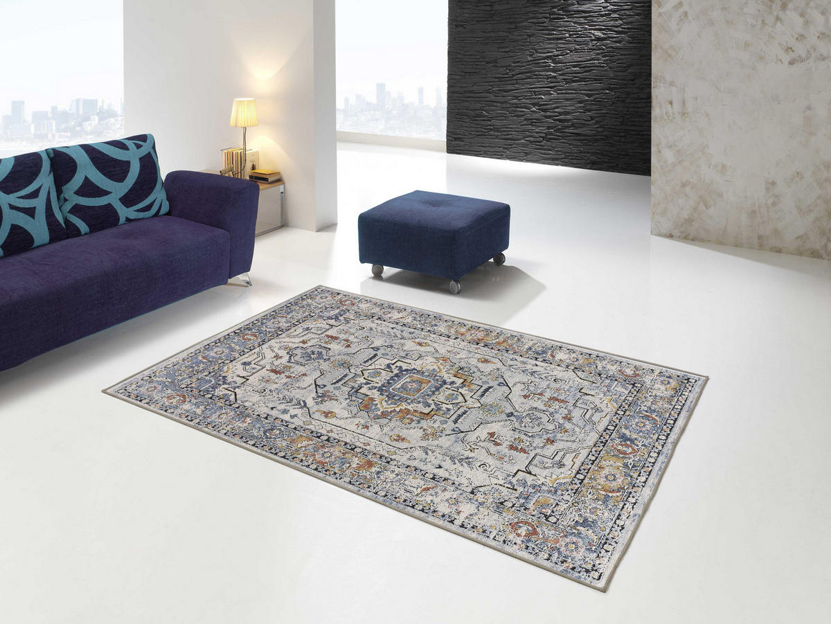 VINTAGE-TEPPICH Grau Mabel 120/170 cm - Grau, Textil (120/170cm) - Atticgo