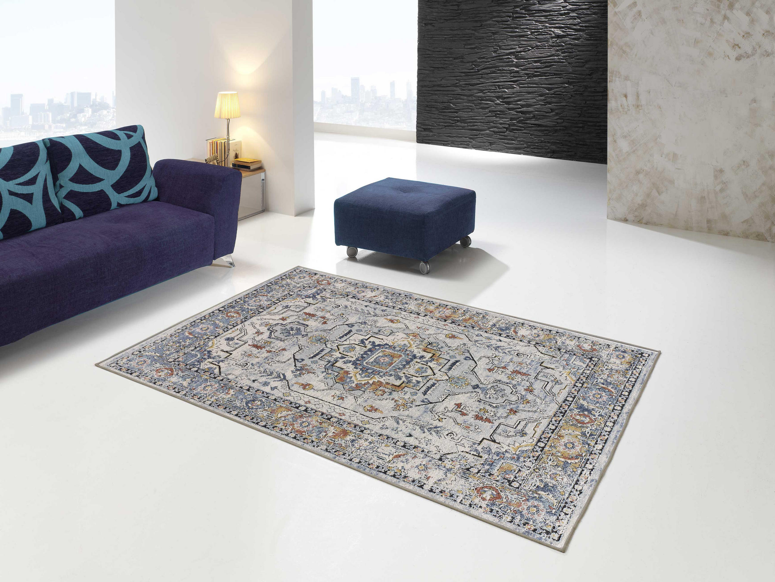Thumbnail - Atticgo Vintage-Teppich, Grau, Textil, Vintage, Rechteckig, 140x200 cm, Oeko-Tex® Standard 100, in verschiedenen Größen ...