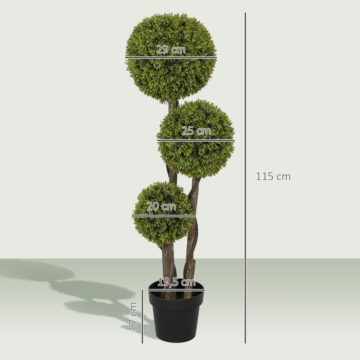 KÜNSTLICHE Pflanzen Grün 19.5/19.5/115.0cm - Grün, Kunststoff (115cm)