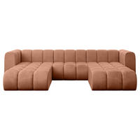 WOHNLANDSCHAFT modulares Sofa Joren-U1 - 319x177x70 cm Apricot - Koralle, Holzwerkstoff/Textil (319/70/177cm) - ALTDECOR