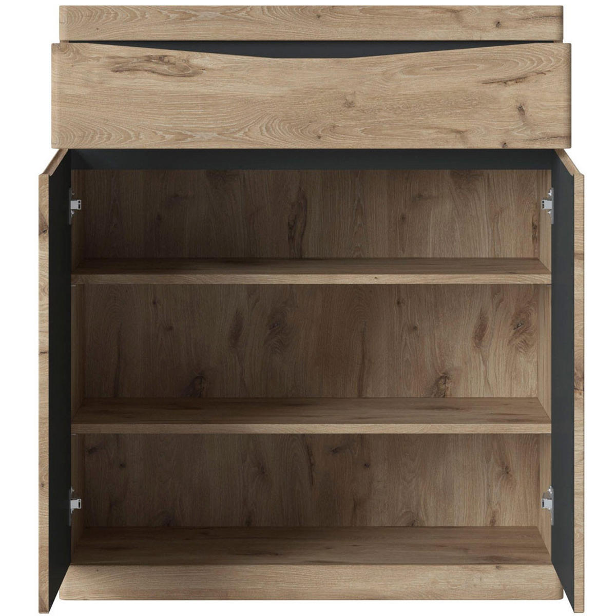 SCHUHKOMMODE Twist Eiche Viking / anthrazit 86 / 40 / 102cm - Eichefarben/Anthrazit, Holz/Holzwerkstoff (86/102/40cm) - Feldmann-Wohnen