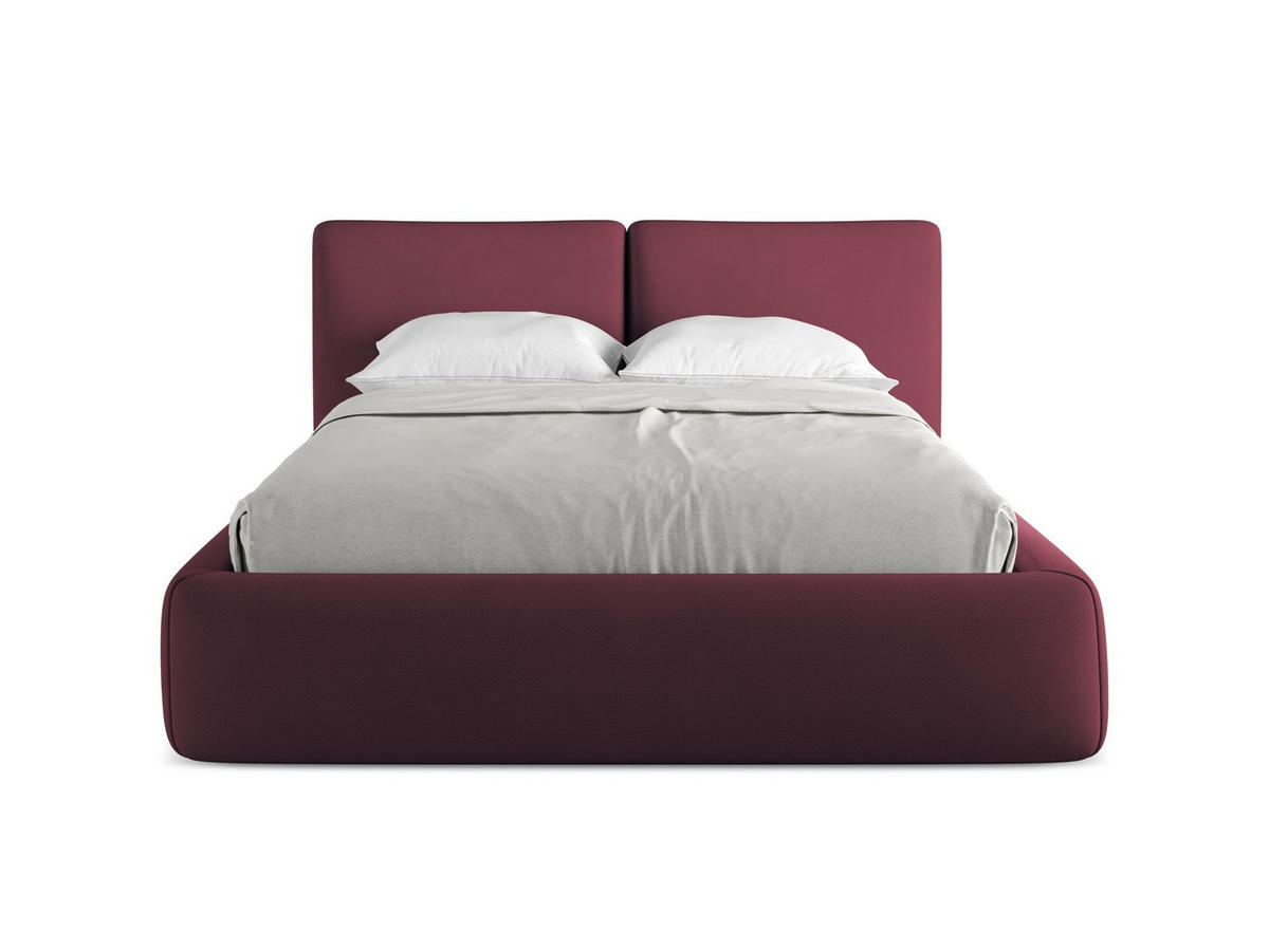POLSTERBETT mit Bettkasten und Lattenrost 160x228 Rot - Rot/Weinrot, Kunststoff/Textil (140/200cm) - Makamii