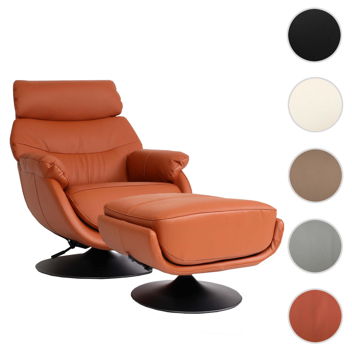 RELAXSESSEL MIT HOCKER Braun - Braun, Textil (78/99/80cm) - MCW