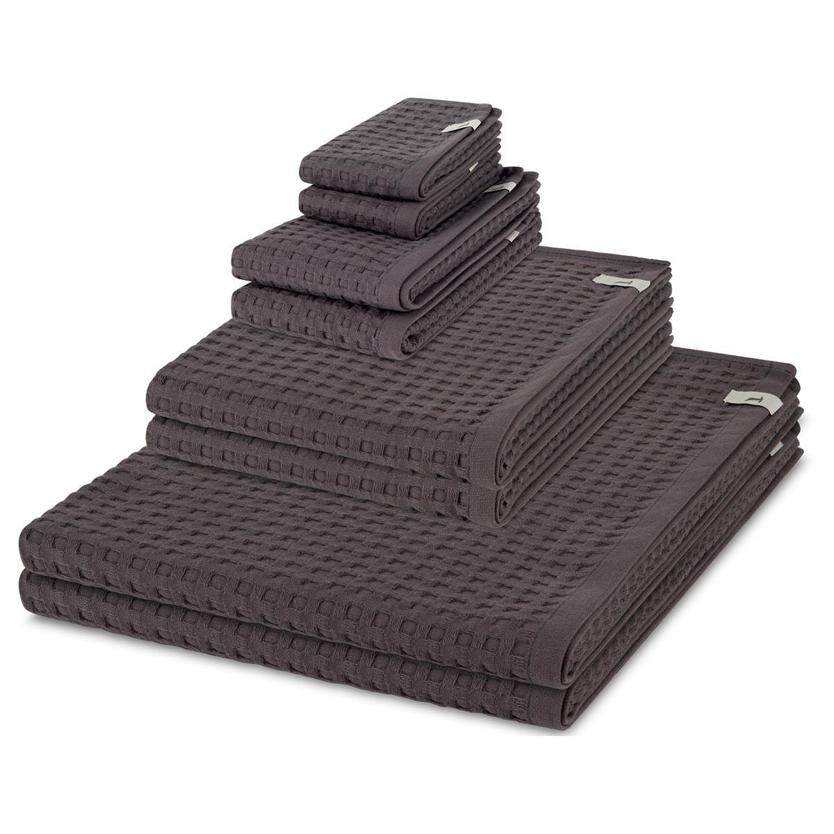 FROTTIERSET Piquee 8-teilig - Dunkelgrau, Textil (50/100cm) - MÖVE