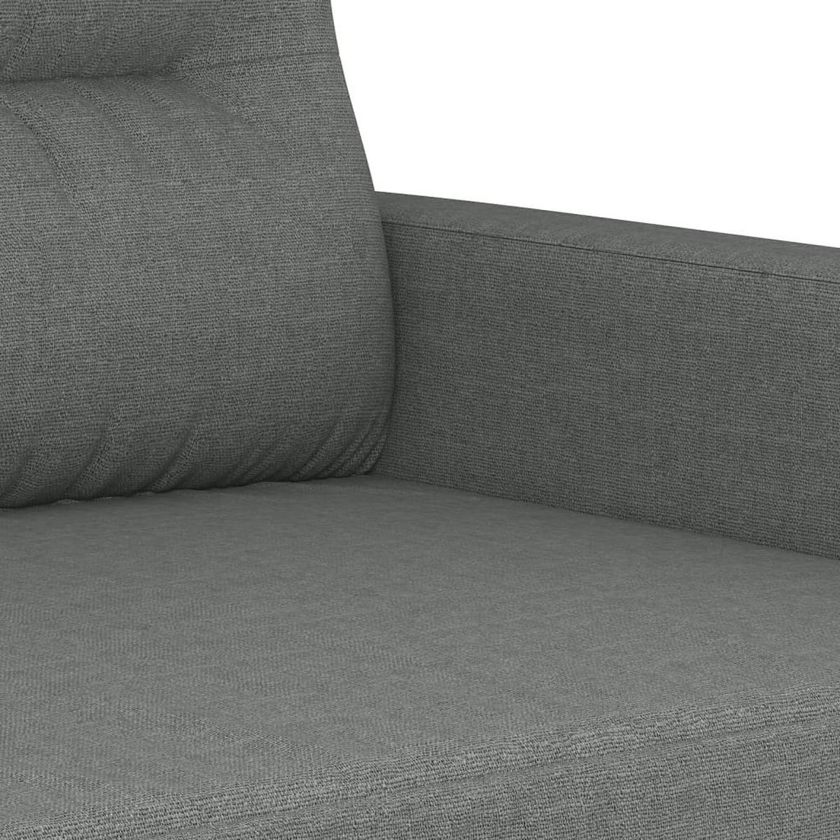SOFAGARNITUR 3-TLG. Mit Kissen Dunkelgrau Stoff - Grau, Textil (77/80/78cm) - vidaXL