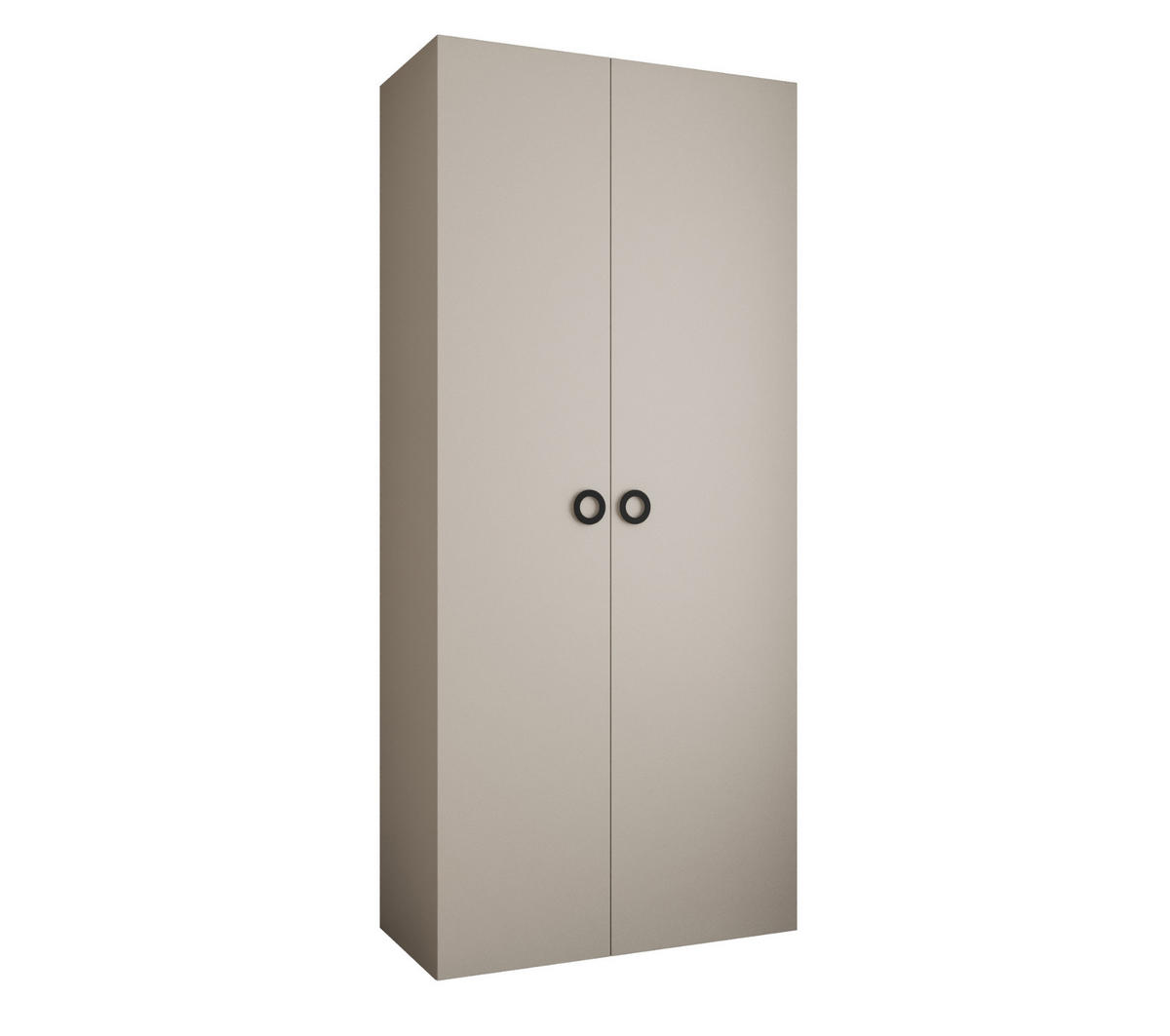 DREHTÜRENSCHRANK 245,5/110/50 2-türig - Kaschmir/Schwarz, Holz/Metall (110/245.5/50cm) - Abiks Möbel
