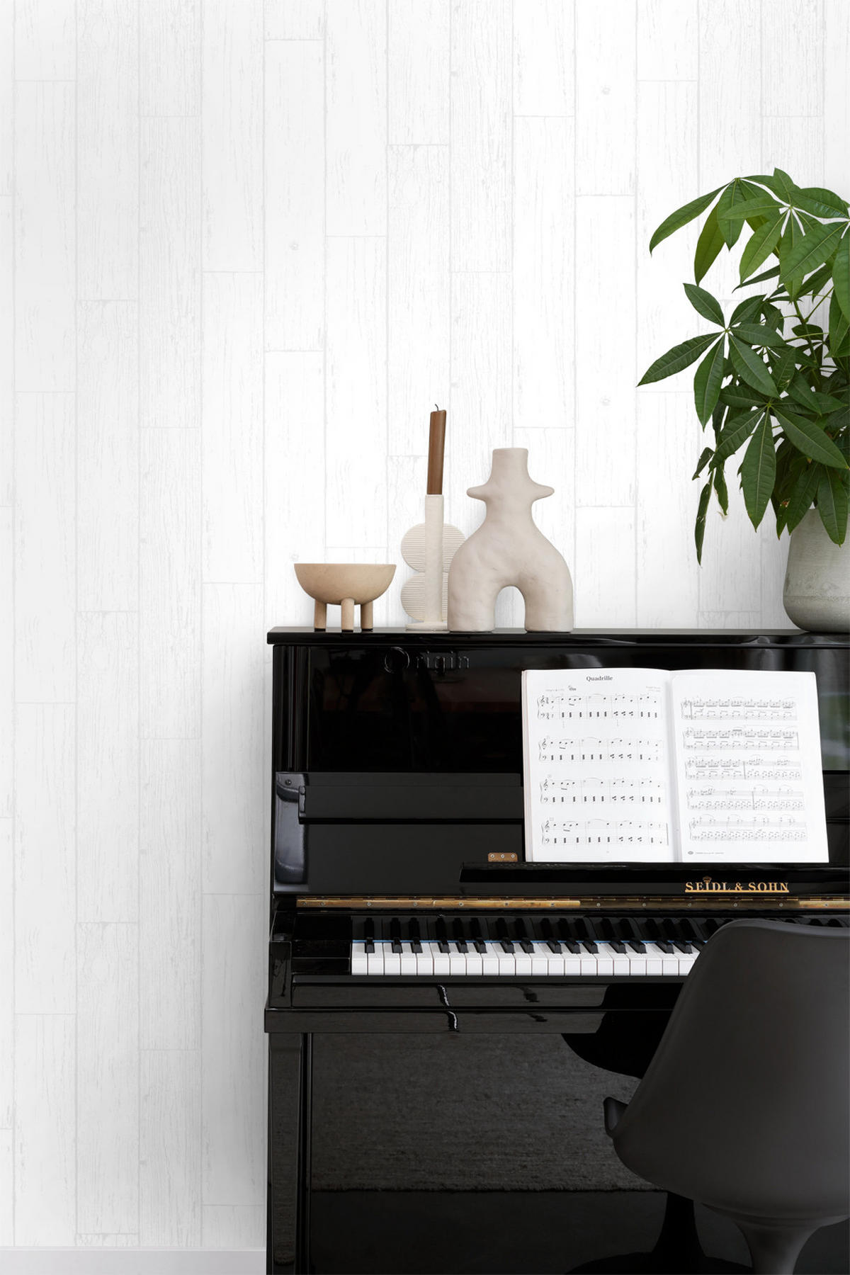 TAPETE Holz-optik 53 cm x 10.05 m - Weiß, Papier (53/1000cm) - Origin Wallcoverings