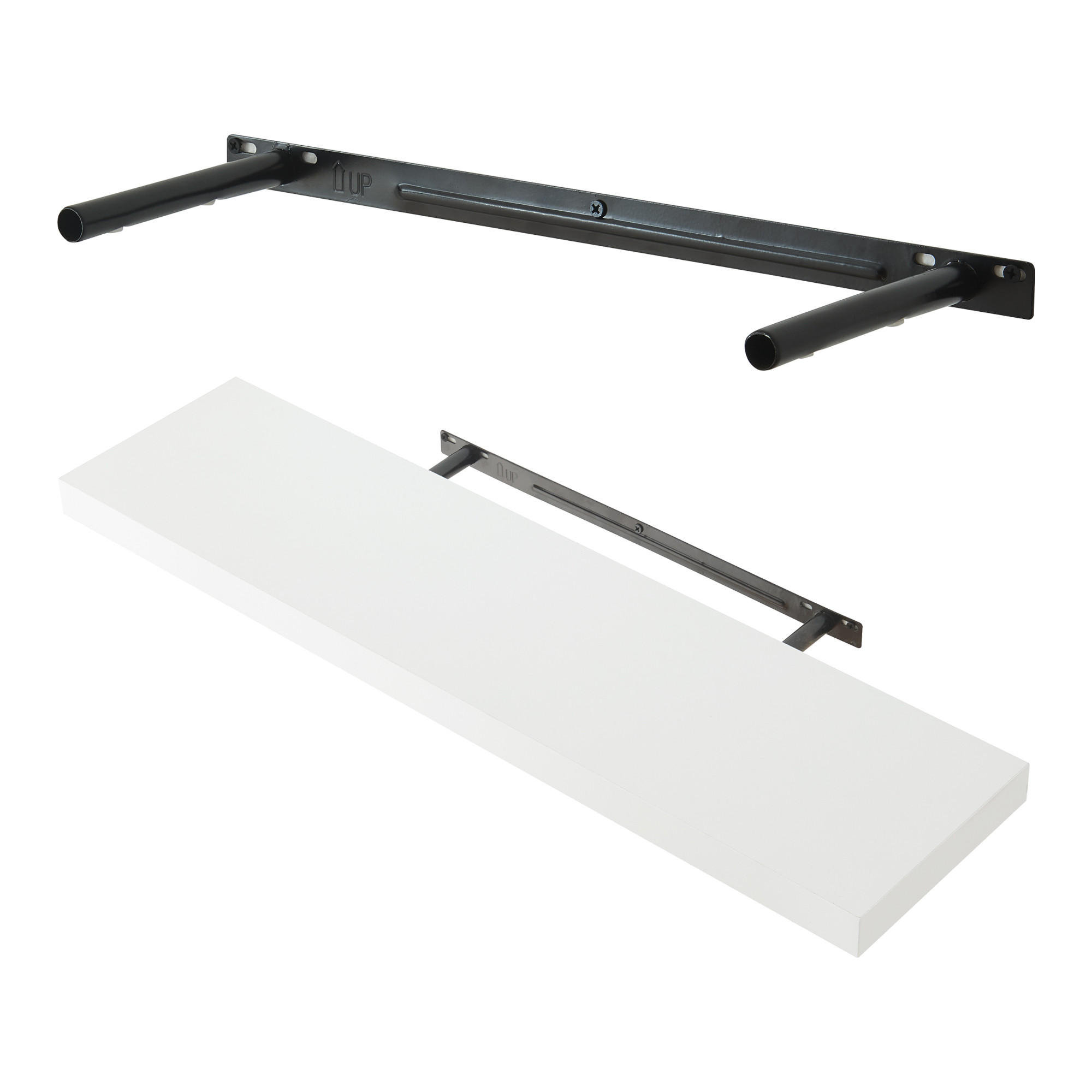 WANDREGAL-SET 3 TLG. Stranda - Weiß, Holzwerkstoff/Metall (20/4/80cm) - [en.casa]