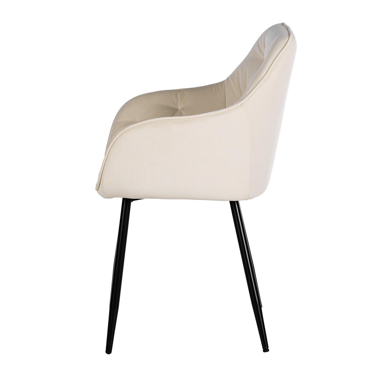 ARMLEHNENSTUHL - Beige/Schwarz, Textil/Metall (60/84/56cm) - home24