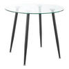 ESSTISCH Humppila - Transparent/Schwarz, Glas/Metall (80/80/75cm) - [en.casa]