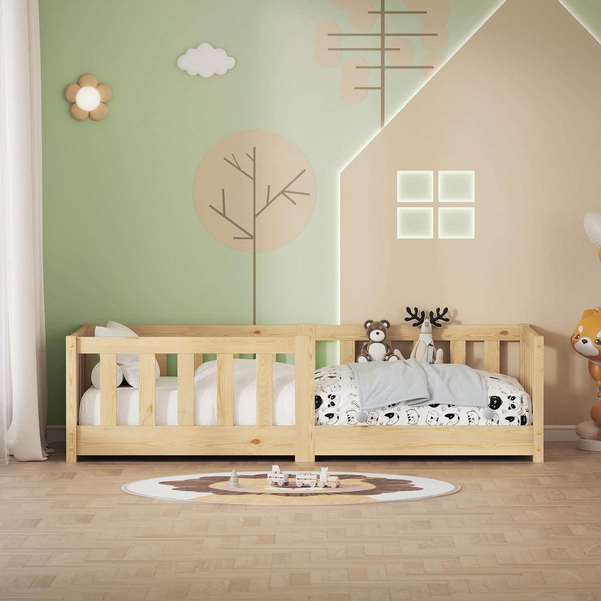 KINDERBETT 70x140 cm Natur aus Kiefernholz - Naturfarben, Holz (70/140cm) - ML-DESIGN