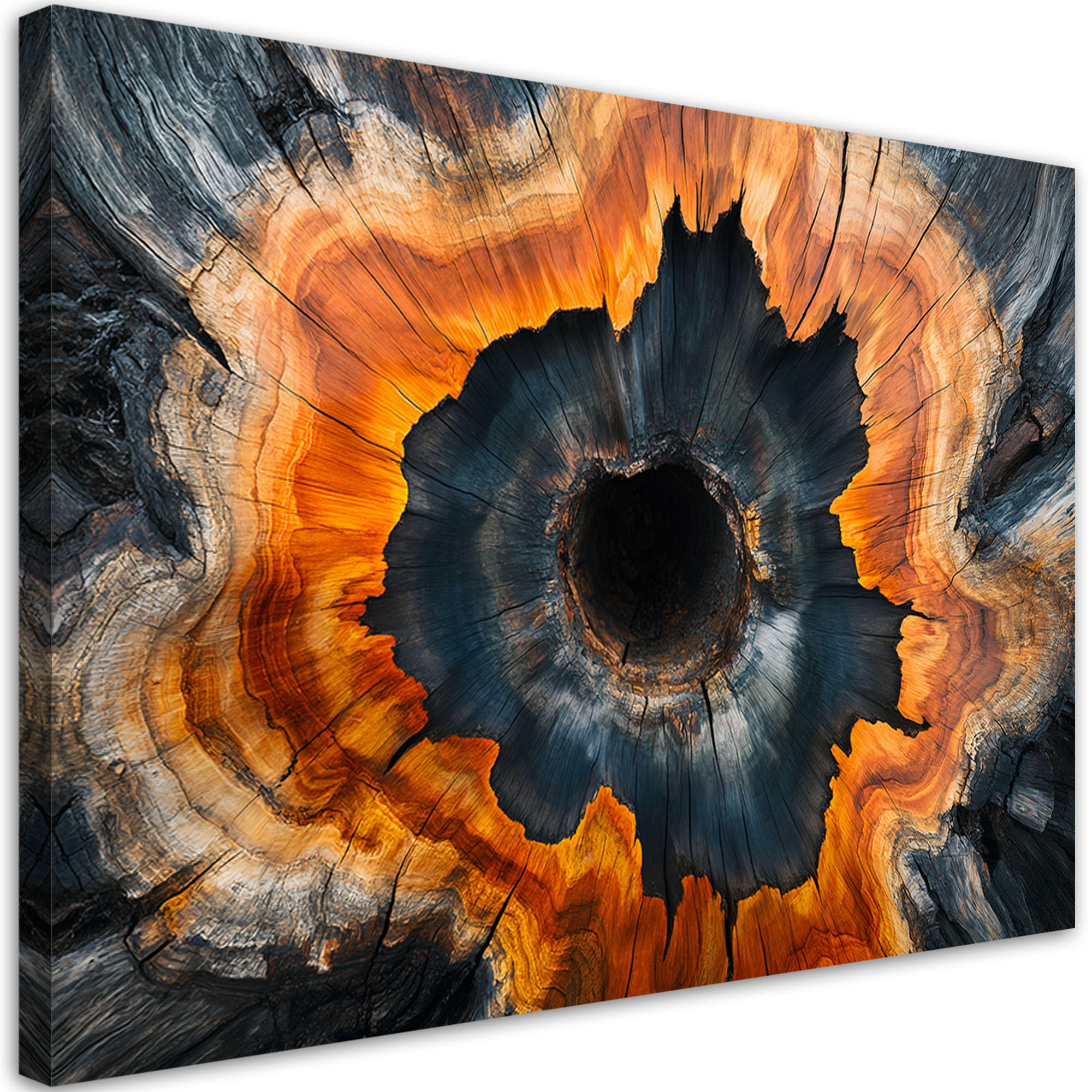 LEINWANDBILD Holzmaserung Natur 90x60cm - Orange, Textil (90/60cm) - Feeby