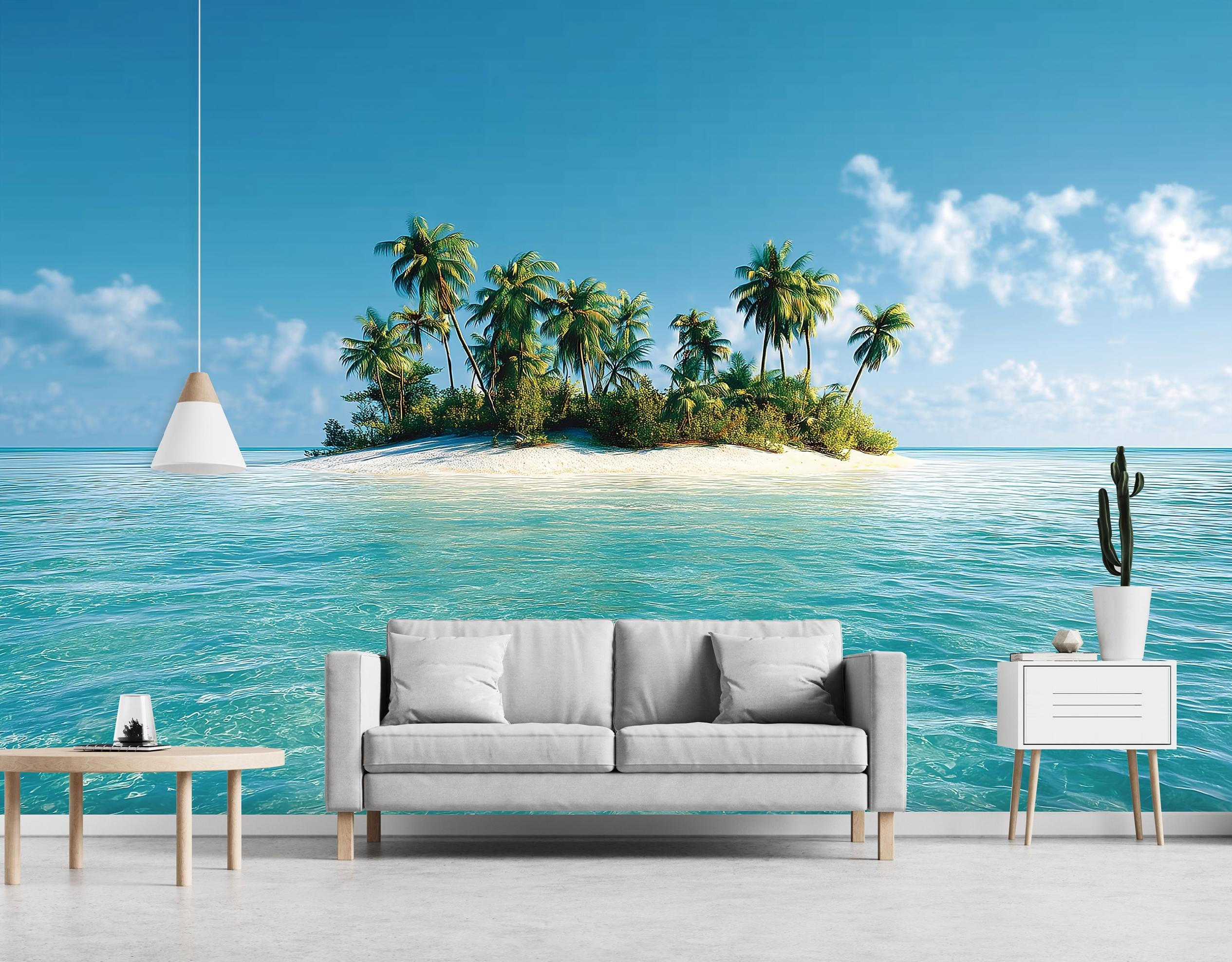 FOTOTAPETE Strand Insel Blau 400x280 cm - Multicolor, Papier (400/280cm) - Wallarena