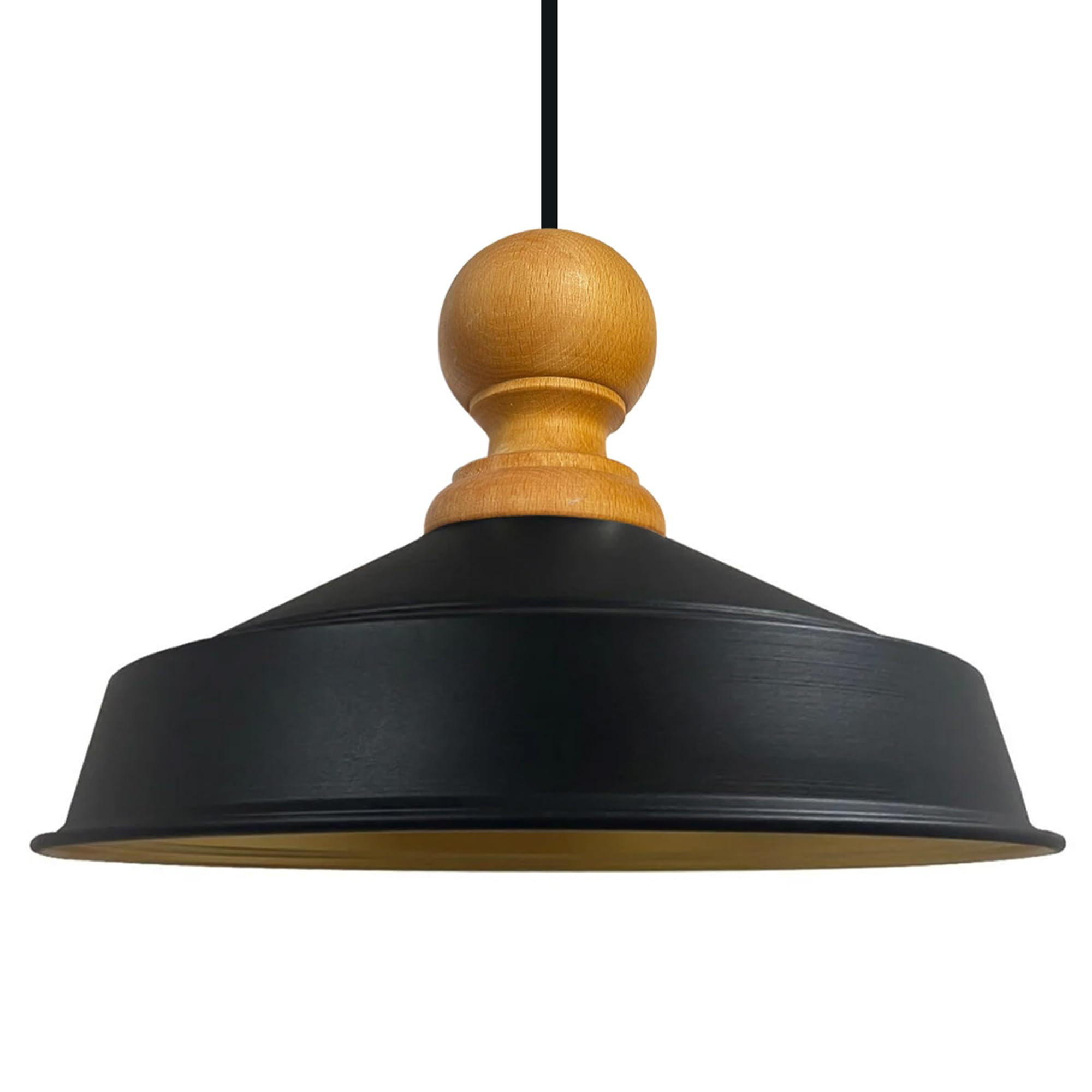 DECKENPENDELLEUCHTE Holz Asletl - Schwarz, Holz/Metall (24/40/148cm) - Bamyum