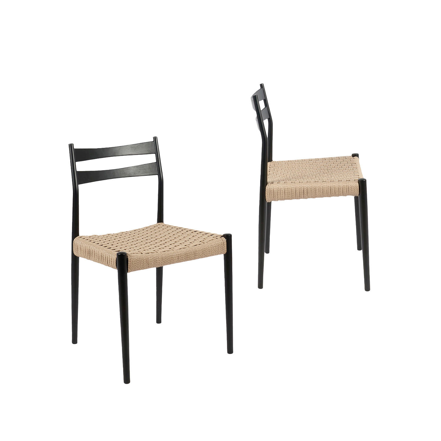 ESSZIMMERSTUHL Vina Schwarz 51 cm x 81 cm 2er-Set - Schwarz, Holz (51/81/50cm) - Klast Home