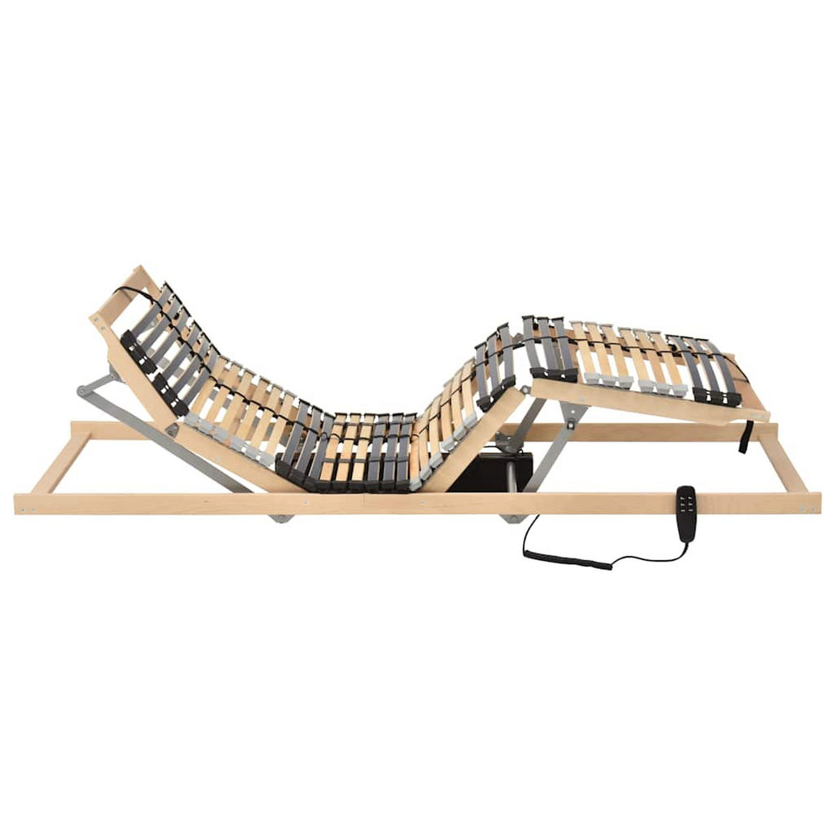 LATTENROST Elektrisch Mit 42 Latten 7 Zonen 90/200 Cm - Braun, Holz (90/200cm) - vidaXL
