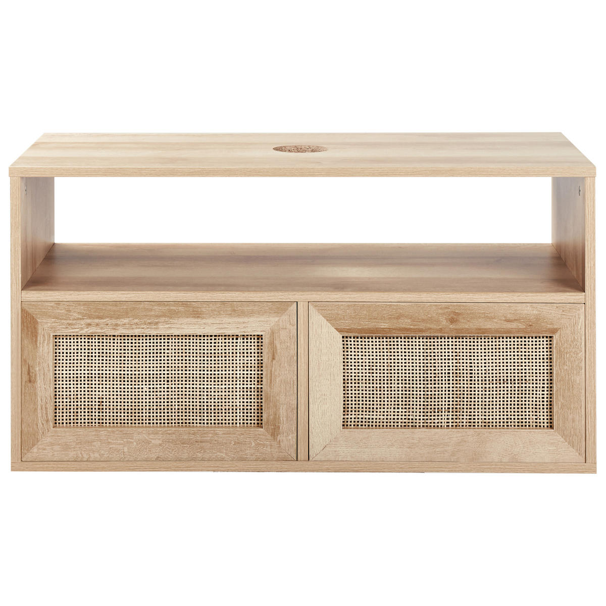 WASCHBECKENUNTERSCHRANK wandmontiertk 86 cm Hellbraun Rosell - Naturfarben, Holzwerkstoff (86/45/40cm) - Beliani