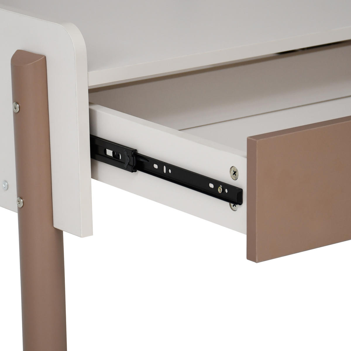 SCHREIBTISCH Boreo mit 2 Schubladen und Aufsatz, 118 cm, Kaschmir+Hellbraun - Hellbraun/Kaschmir, Metall (58/118/118cm) - Beautysofa