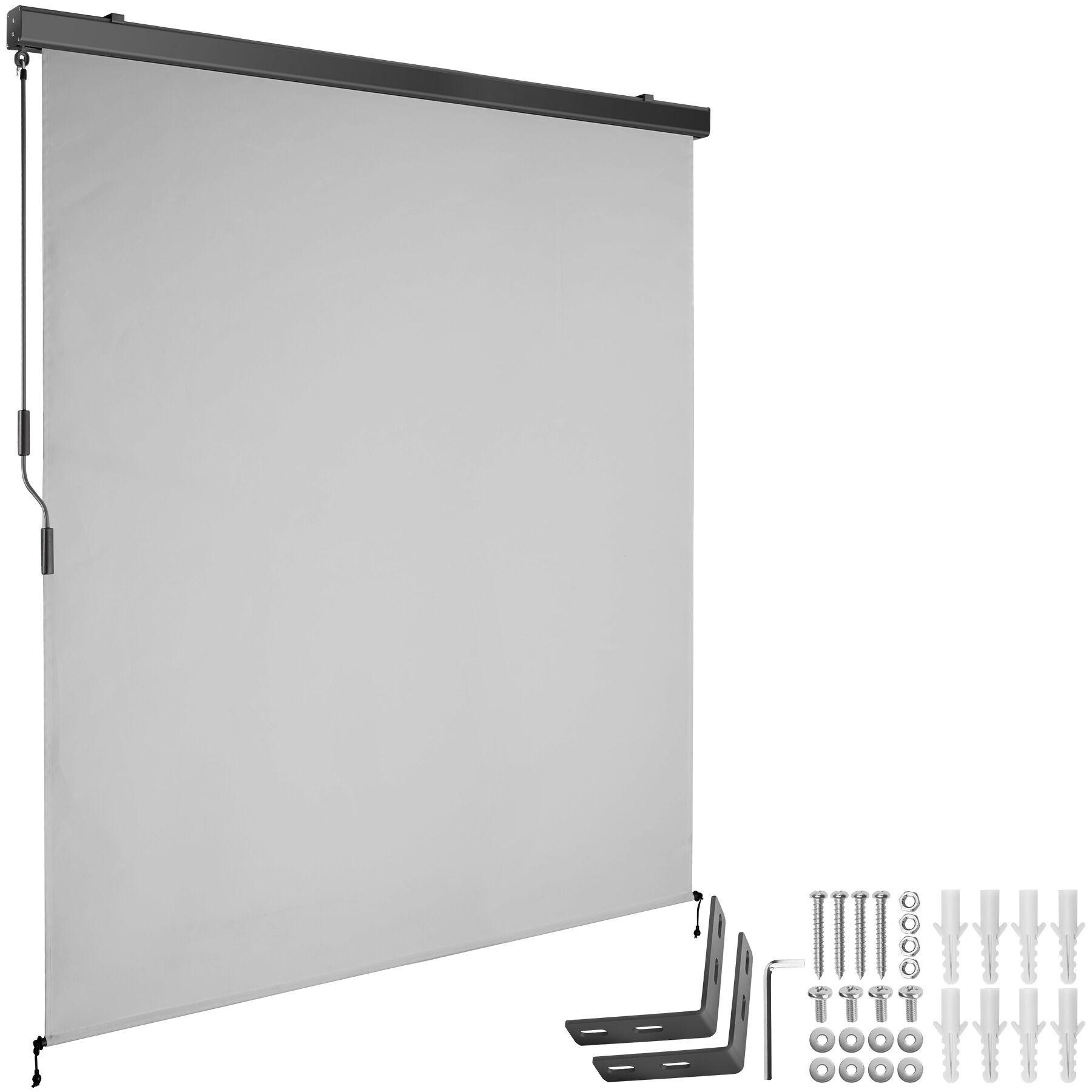 SENKRECHTMARKISE Eloise,inkl. Wandhaltern,hellgrau - Hellgrau, Kunststoff (160/250cm) - tectake