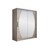 SCHWEBETÜRENSCHRANK Westa VIII, mit RGB LED Beleuchtung - Silberfarben/Trüffeleichefarben, Holzwerkstoff/Metall (150/200/58cm) - MIRJAN24