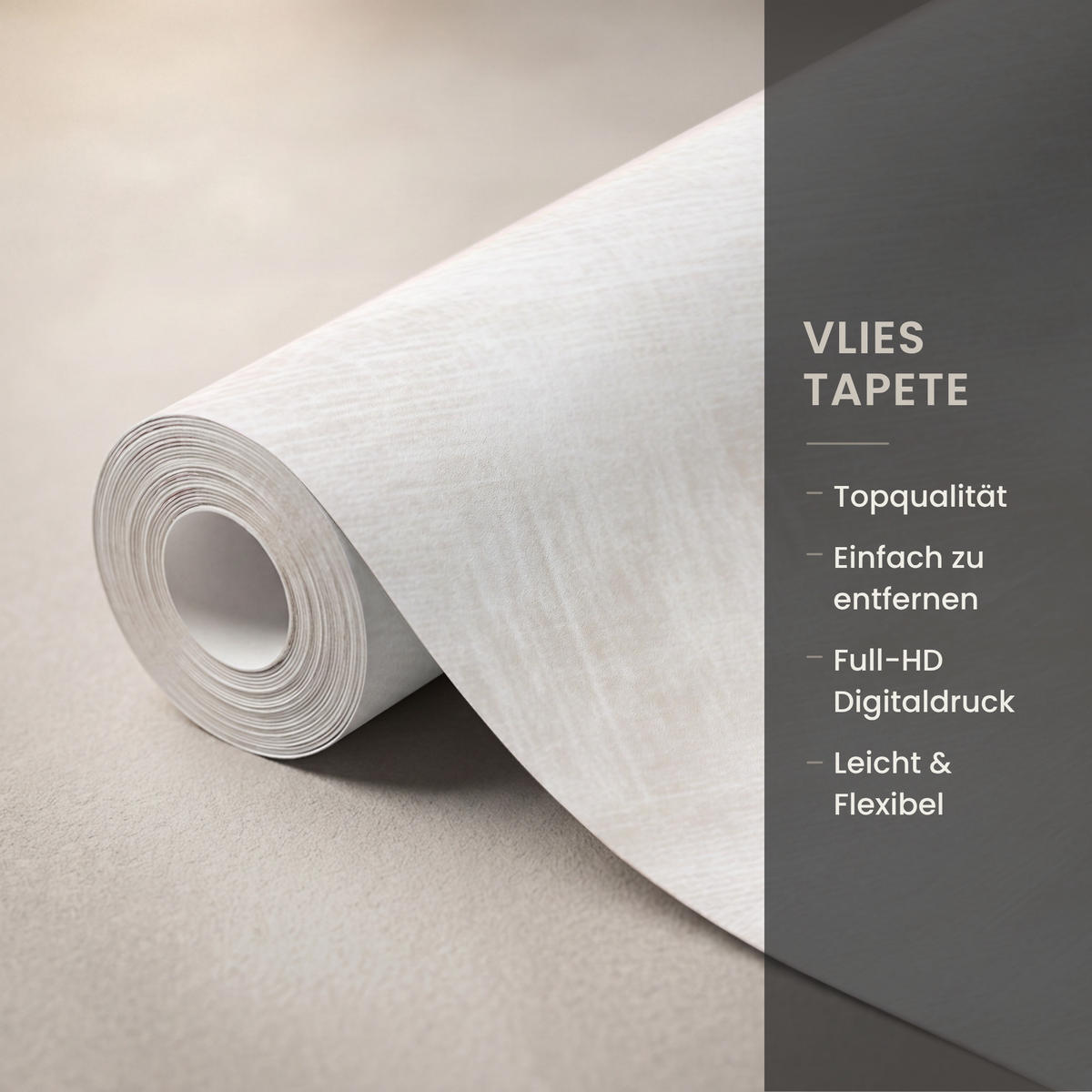 TAPETE - Dezent - Textur - Beige - 300x200 cm - Creme, Papier (300/200cm) - OnlyWow