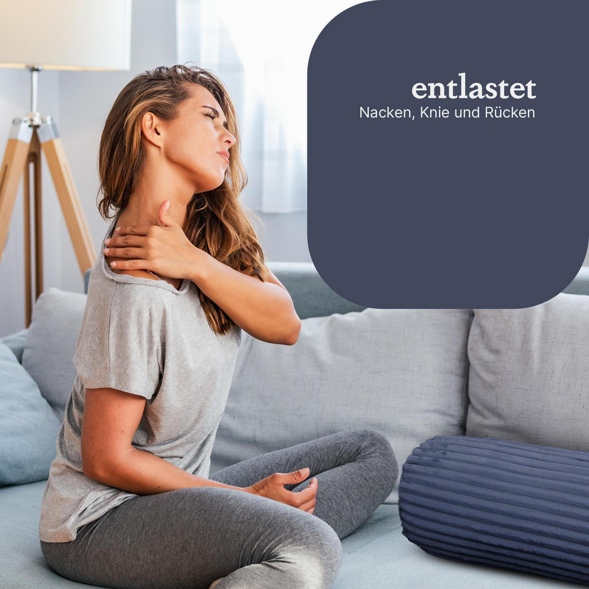 DEKOKISSEN Cord 20x70 cm Mitternachtsblau - Blau, Textil (20/70cm) - Bestlivings