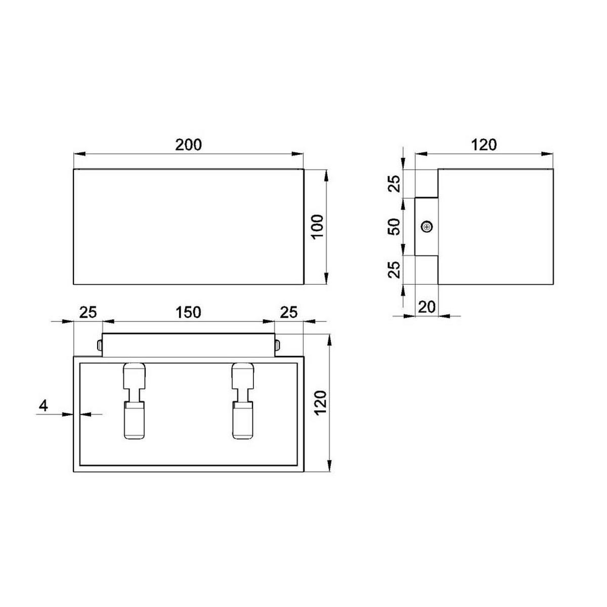 LED WANDLEUCHTE Aluminium Schwarz - Schwarz, Metall (10/12/20cm)