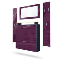 GARDEROBE Malea Fronten in Brombeer Hochglanz - Brombeere, Holzwerkstoff (180/180/23cm) - Vladon