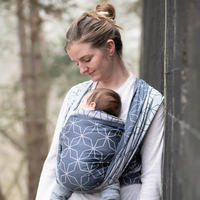 BABYTRAGETUCH Gewebtes Tragetuch - Blaugrau/Dunkelblau, Textil (70/0.1/540cm) - Hoppediz
