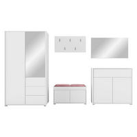 GARDEROBEN-SET Gesita V - Silberfarben/Weiß, Holzwerkstoff/Kunststoff (100/178/59cm) - MIRJAN24