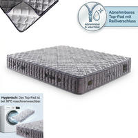 TASCHENFEDERKERNMATRATZE Bambi Sleepure Matratze 140x200 cm, Höhe ca.: 31 cm, H2 + H3 = mittel + fest, 7-Zonen - Grau, Textil (140/200cm) - Bambi