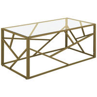 COUCHTISCH Glas gold rechteckig 50/100 cm Orland - Goldfarben, Glas (50/100/45cm) - Beliani