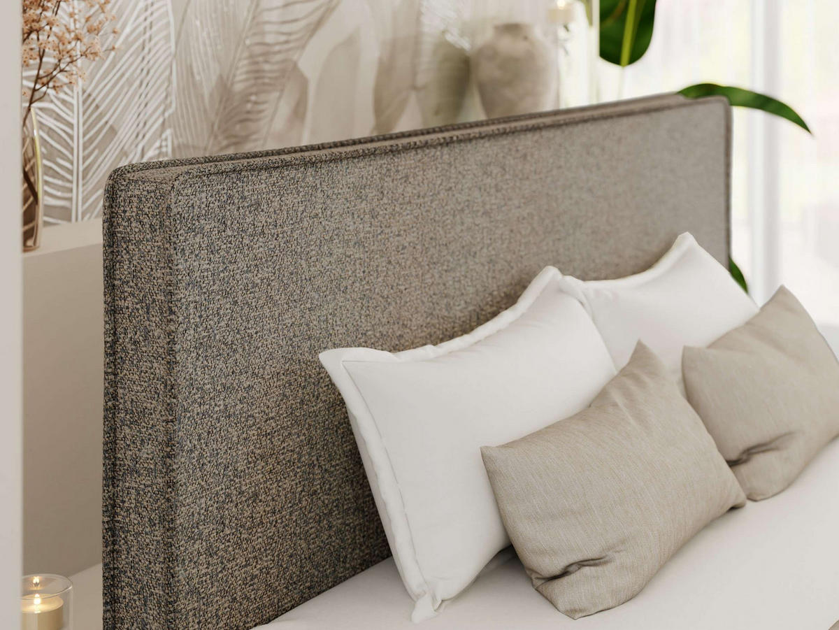 ČALÚNENÁ POSTEĽ LUMARO CLASSIC 140/200 - Sivá Štruktúrovaná látka - Matrac Foam - sivá/jadrový buk, drevo/textil (140/200cm) - MKS