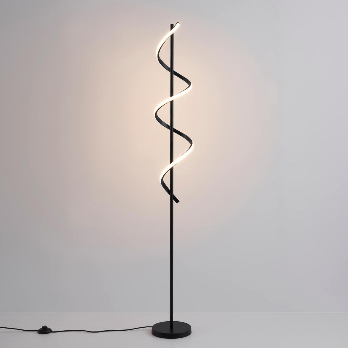 STEHLEUCHTE Simaria, Schwarz, 155cm - Schwarz, Metall (155/20/155cm) - KOSILUM