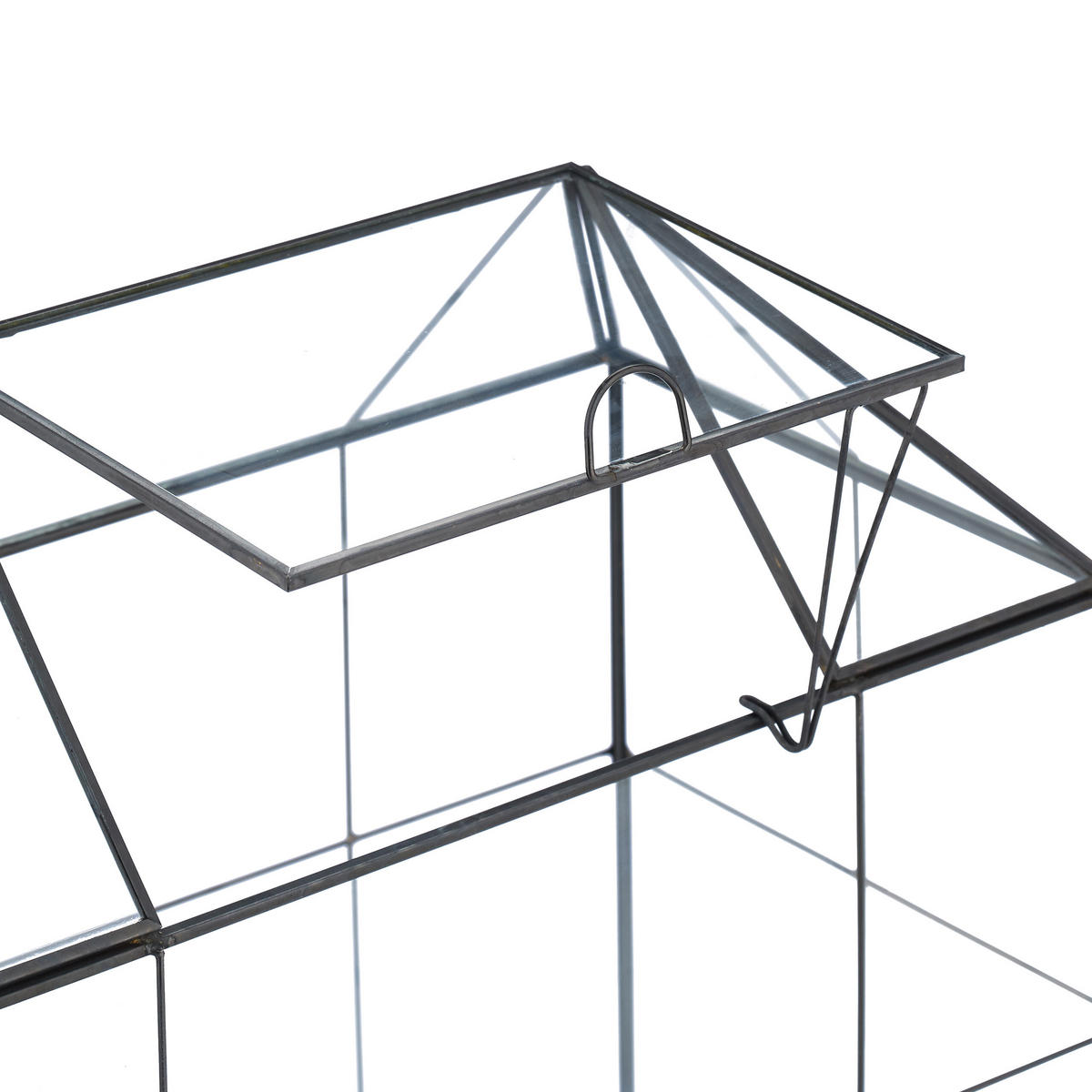 PFLANZENTERRARIUM - Schwarz, Glas/Metall (30/27/15cm) - Relaxdays