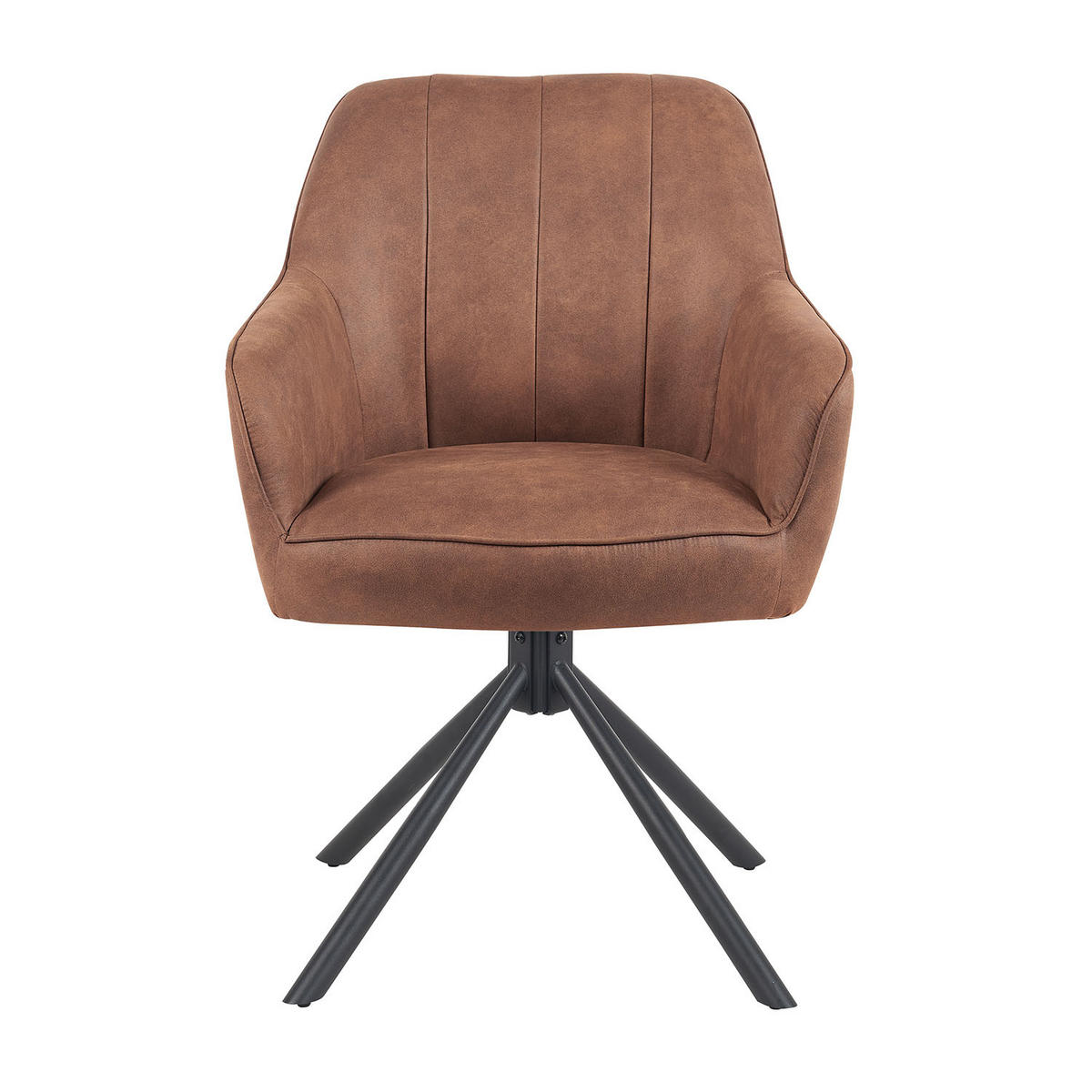 ARMLEHNSTUHL Mika-Piet 2er-Set - Schwarz/Braun, Textil/Metall (60/87/65cm) - DUBI Möbel