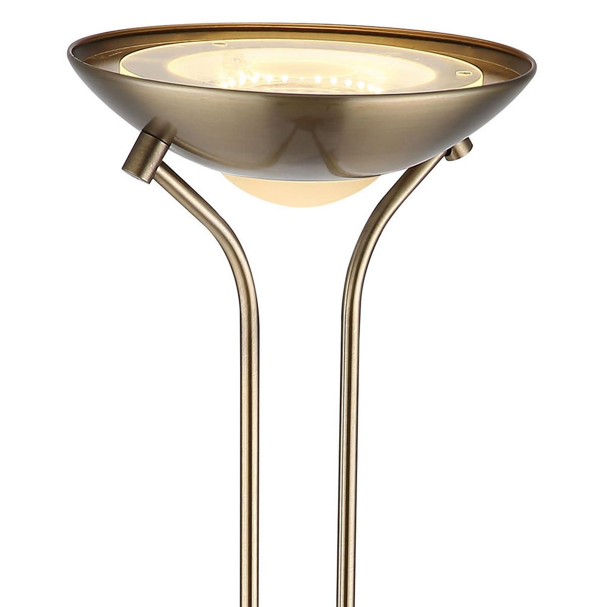 LED STEHLEUCHTE Metall Glas messingfarben - Messingfarben, Glas (25.5/25.5/180cm) - Globo Lighting