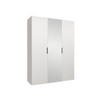 DREHTÜRENSCHRANK Malaga 150 mit Frontspiegel - Weiß, Holzwerkstoff (150/202/52cm) - MIRJAN24