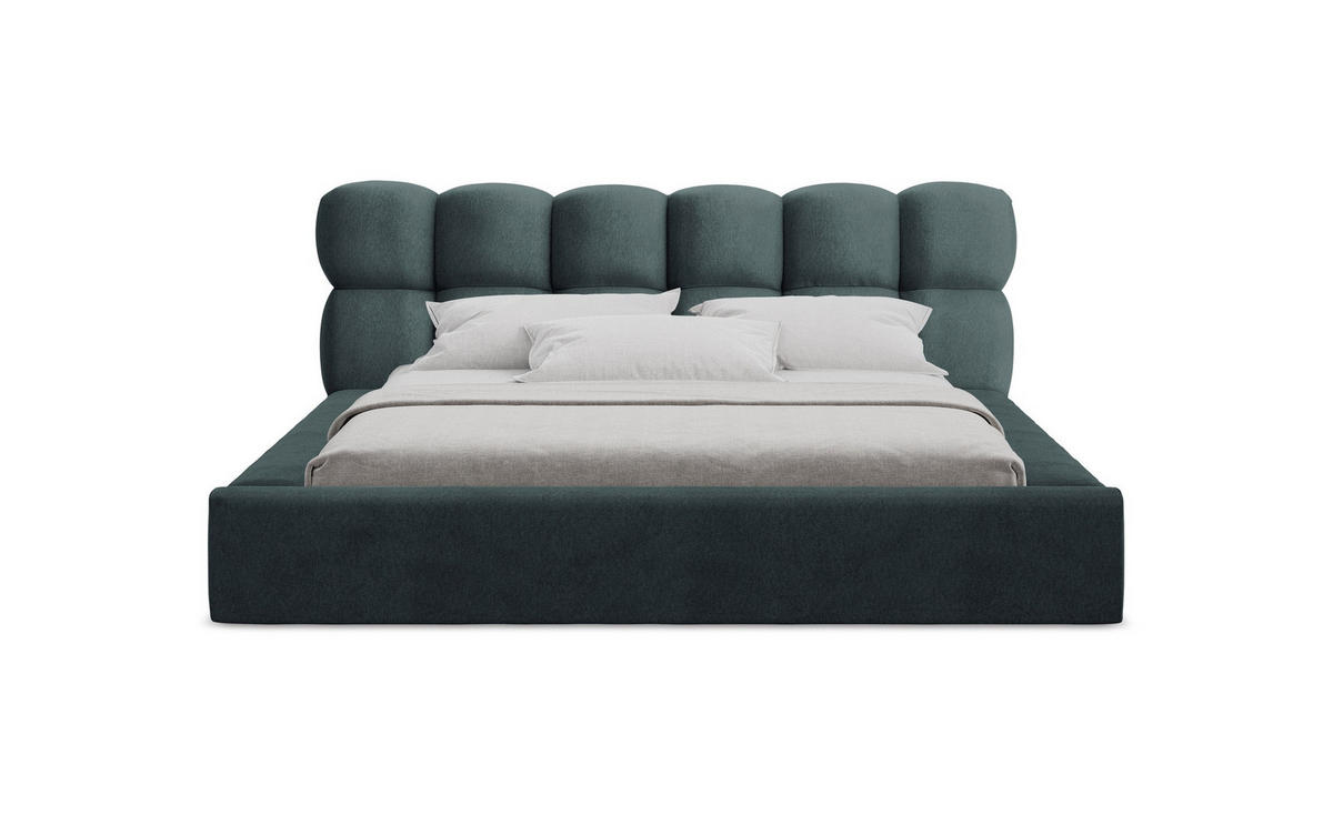 POLSTERBETT mit Bettkasten und Lattenrost 180x240 Blau - Blau/Petrol, Kunststoff/Textil (140/200cm) - Makamii