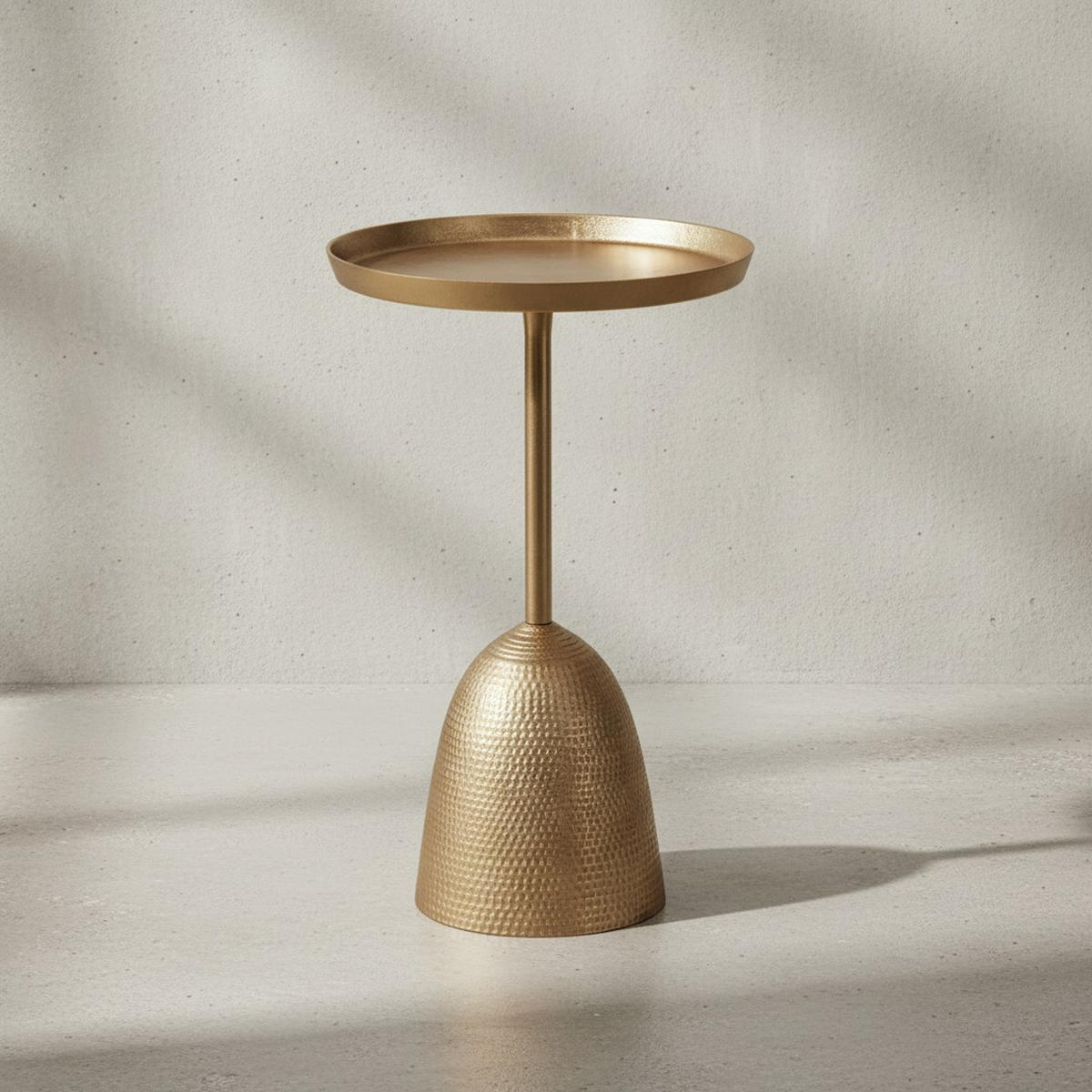 BEISTELLTISCH – Rund Mattgold Aluminium lackiert 33x33x53 cm - Goldfarben, Metall (33/33/53cm) - KADIMA DESIGN