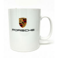 KAFFEEBECHER Porzellan 400 ml weiss – Porsche Wappen ohne Goldrand - Weiß, Keramik (0.4L) - Porsche