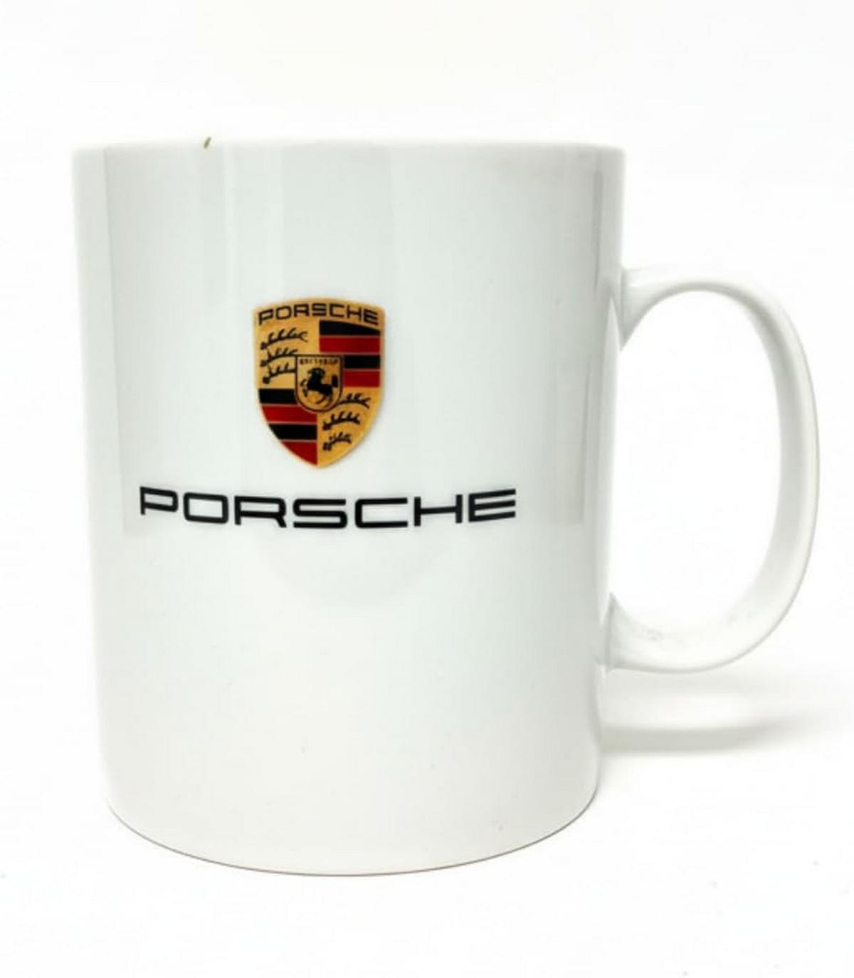 KAFFEEBECHER Porzellan 400 ml weiss – Porsche Wappen ohne Goldrand - Weiß, Keramik (0.4L) - Porsche