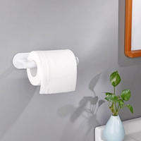 TOILETTENPAPIERHALTER Weiß Edelstahl 16 x 8 x 4,5 cm bohrfrei selbstklebend Badezimmer Küche - Weiß, Metall (4.5/8/16cm) - MCBOSON