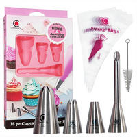 SPRITZBEUTEL-SET 16-teilig mit Spritztüllen für Tortendekoration - Multicolor, Metall (2.5/1.8/7.5cm)