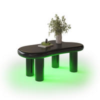 COUCHTISCH aus MDF 98x65,5x40 cm in Schwarz mit Schublade & LED-Beleuchtung - Schwarz, Holzwerkstoff (98/65.5/40cm) - Modfu