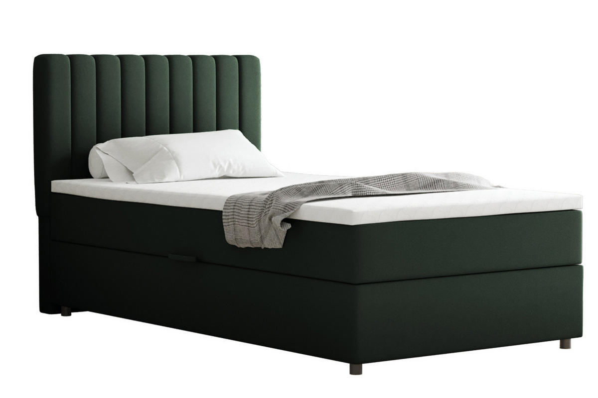 BOXBETT Everest 100 x 200 cm Einzelbett mit hochwertiger Bonell-Matratze und Topper - Grün, Holz (100/200cm) - Panda Möbel